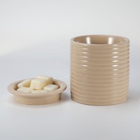 Brûleur de cire en céramique gaufrée fait main, chauffe-bougie électrique aromatique, diffuseur de cire très parfumée, chauffe-bougie de table, décoration d'intérieur aromatique