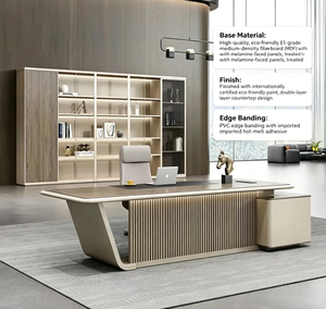 Bureau de direction de luxe sur mesure, design moderne de haute qualité, mobilier de bureau à domicile, bureau de direction en bois pour PDG, directeur général - Product Image 2