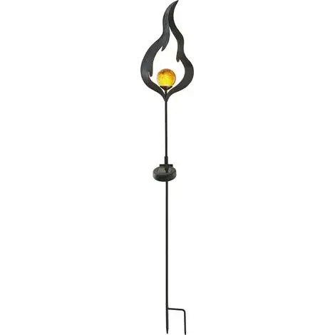 LED solar rod Melilla flame, black_orange, ca. 85x17 cm