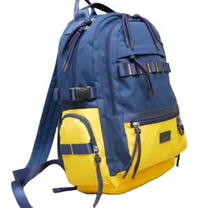 2023 Latest fashion Unisex 900D Polyester Multi color Navy Yellow Casual use Two side pockets Large volume Light weight backpack