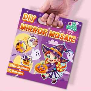 Juguete de Papel para Niños con Temática de Halloween, Estimula la Creatividad, Kit de Manualidades de Mosaico de Espejos para Enhebrar y Decorar - Product Image 1