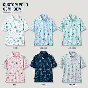 Polo de Golf Personalizado Premium para Hombre con Estampado Playero, Ropa de Resort de Marca Privada con Tecnología de Absorción de Humedad, OEM - Product Image 2