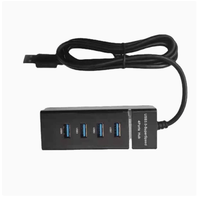 USB 2.0 roestvrijstalen laptop/desktopcomputer uitbreidingshub (1-tot-4) Kabellengte van 1,2 meter