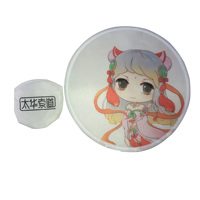 Disco Volador Plegable y Abanico Plegable Personalizados Beckon, Blancos, Redondos, para Sublimación, con Bolsa Pequeña para Regalos DIY