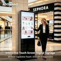 Écran d'affichage numérique interactif LCD haute luminosité pleine surface OEM ODM pour kiosque publicitaire commercial en intérieur