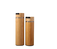 Tasses en bambou en acier inoxydable 304 écologiques avec infuseur à thé Gourde isolée sous vide Gourde en bambou avec infuseur