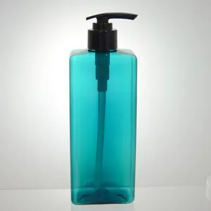 Bottiglia di plastica rettangolare da 500ml, bottiglie di shampoo, flacone per balsamo, flacone per la cura della pelle da uomo