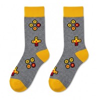 Chaussettes en coton peigné de qualité supérieure, motif jacquard rétro Pixel Tetris, chaussettes décontractées amusantes pour hommes et femmes