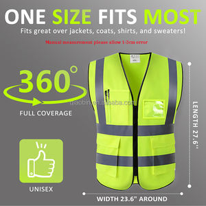 เสื้อกั๊กนิรภัยแบบสะท้อนแสงกันน้ำระดับ2ของ Ansi Class 2มองเห็นได้ชัดเจนพร้อมโลโก้ตามสั่งสำหรับชุดทำงานมอเตอร์ไซค์ - Product Image 6