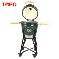 Grill Kamado en céramique portable de 18 pouces avec fumoir pour barbecue, fabrication OEM/ODM par l'usine chinoise TOPQ