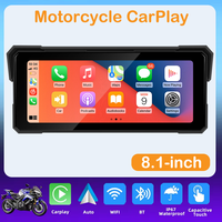 Navigateur GPS sans fil pour moto Keykeer, écran tactile 8,1 pouces, CarPlay et Android Auto, compteur de vitesse pour moto 5 pouces