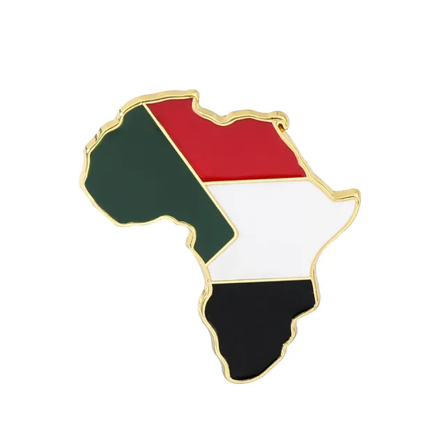 Broche con diseño personalizado de mapa de África, bandera esmaltada, insignias de Guinea, Dinamarca, Nigeria, Guinea, Guinea, Marruecos