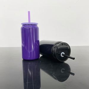 Vaso de sublimación en blanco negro y morado de 16 oz para refrescos, de doble pared de acero inoxidable, para transferencias DTF y UV, desde almacén de EE. UU. - Product Image 5