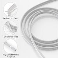 Kit de Bande LED Flexible RGB Néon Dynamique Étanche IP67 24V pour Extérieur, 5M, Découpable, Contrôle via Application Intelligente