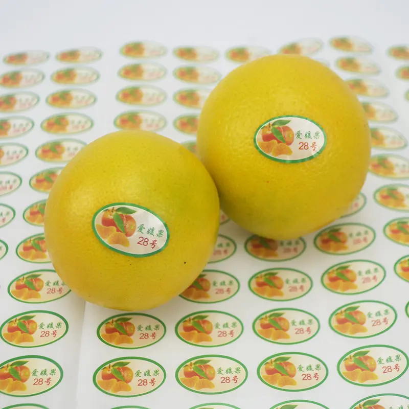 핫 세일 공장 비닐 로고 인쇄 접착 종이 라벨 스티커 슈퍼마켓 야채 과일