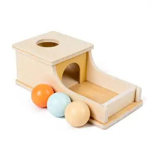 蒙特梭利玩具物体永久盒木制落球婴儿游戏6个月1 2 3岁幼儿婴儿早期玩具