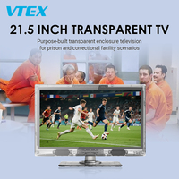 Téléviseur transparent pour prison de 21,5 pouces, coque anti-effraction, rétroéclairage ELED en option, lecteur DVD, batterie, téléviseur transparent pour établissement correctionnel