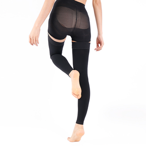 医療用シリコーンドットバンド循環ナイロン太もも高フットレス圧縮ストッキング20-30 mmHg - Product Image 3