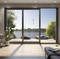 Ventanas Modernas de Vidrio Templado, Tamaño Personalizado, para Villa, Fijas, Insonorizadas, con Rotura de Puente Térmico, Rejilla de Acero Inoxidable, para Baño
