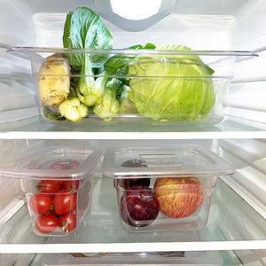 Recipientes acrílicos transparentes con tapa abatible, bandeja comercial para buffet, para exhibición de alimentos en hoteles, bandeja divisora. - Product Image 2