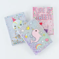 Vente en gros personnalisé Olied Paillettes Glitterl Life Stuff Cahier liquide pour étudiants