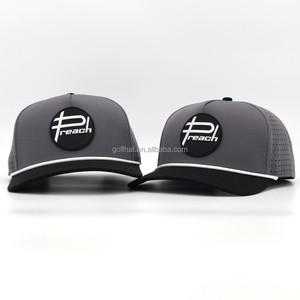 OEM PVC Rubber Patch Logo a Frame Structured Waterproof Laser Cut Perforated Sports Club Uniform Custom Two Tone Baseball Cap - Product Image 3