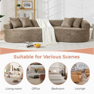 Fabricantes de Muebles de la Ciudad de Foshan, Venta al por Mayor de Sofás Seccionales de Terciopelo Tapizados de 3 Plazas, Duraderos y sin Marco, para Sala de Estar de Apartamentos y Villas - Product Image 3