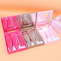 Ensemble de pinceaux de maquillage vegan personnalisés de haute qualité, rose, mini, pour voyage