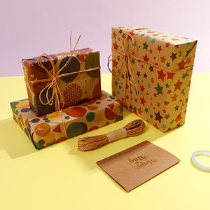 Papel de regalo de impresión Kraft de cumpleaños de Venta caliente de fábrica 43*300 cm embalaje de papel de regalo - Product Image 2