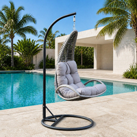 OSMEN Tempio Fauteuil suspendu contemporain en rotin pour l'extérieur avec coussin à séchage rapide pour balcon, jardin, terrasse