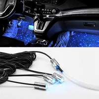 Neue Universelle RGB-Sternfaser-Autofußmatte LED-Ambientebeleuchtung APP-Fernbedienung 4 Stück USB Plug&Play Hohe Qualität