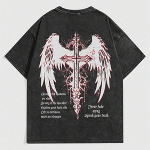 เสื้อยืดโอเวอร์ไซส์คุณภาพสูง พิมพ์ลายกราฟิกแบบ DTG  ผ้าหนา ซักย้อมสีแบบวินเทจ พิมพ์ลายดิจิทัล - Product Image 2