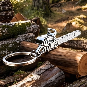 Llavero Creativo Personalizado para Hombre con Colgante de Sierra Eléctrica Metálica para Exteriores, Modelo de Juguete de Simulación de Sierra para Leñador, Regalo - Product Image 1