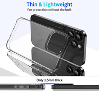 Coque de téléphone transparente en TPU souple pour iPhone 15 Pro 13 12 Mini 11 14 Pro Max 16 17 Plus, coque arrière rigide en PC transparente antichoc