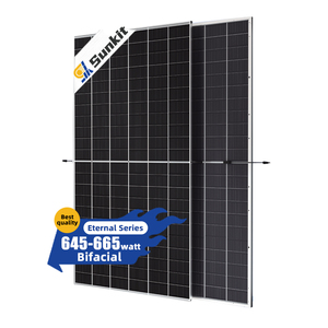 Módulo Fotovoltaico Bifacial Mono PERC Tipo N Sunkit de 182 mm, 645W-665W, Venta Directa de Fábrica, Alta Calidad - Product Image 1