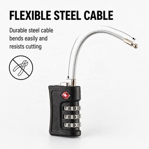 Candado de Cable TSA con Combinación de 3 Dígitos, Personalizable con Logotipo y Color, Venta al Por Mayor para Bolsas de Viaje, Gimnasios y Armarios - Product Image 2