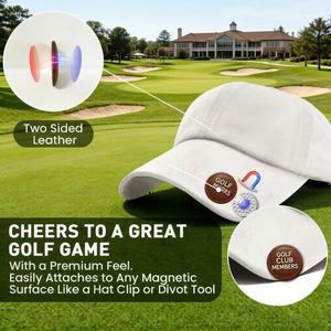 Marqueur de balle de golf personnalisé en cuir PU avec logo sur mesure, aides d'entraînement de golf pour hommes, cadeaux de golf pour grand-père - Product Image 3