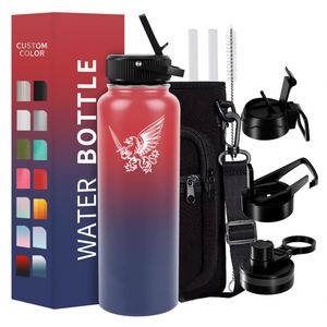 Botella de Agua Aislada al Vacío, Ecológica, Portátil, para Viajes, con Asa, para Agua Fría y Caliente - Product Image 1