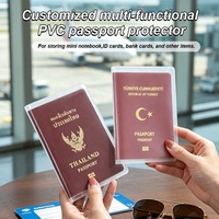 Housse de passeport transparente en PVC de haute qualité, anti-salissure, imperméable, de taille personnalisée, avec logo personnalisé