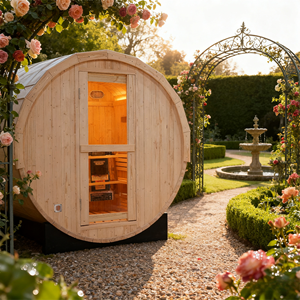 Sauna à vapeur traditionnel extérieur pour 2 à 4 personnes - Unité de spa de jardin en pin blanc de qualité supérieure - Product Image 5