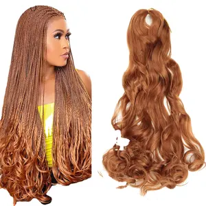 Trecce a scatola a buon mercato all'ingrosso 24 "onda del corpo allentata stile Pony intrecciare i capelli all'uncinetto estensioni dei capelli spirale French Curl Hair Attachment