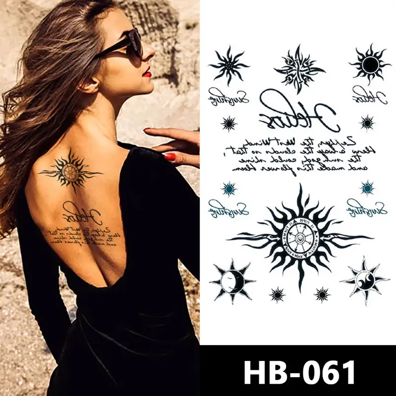 2023 adesivos de tatuagem temporária personalizados HB Series 900 Desenhos estênceis de tatuagem de meia cabeça para arte corporal