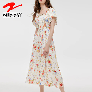<span class=keywords><strong>Abiti</strong></span> <span class=keywords><strong>Midi</strong></span> <span class=keywords><strong>a</strong></span> trapezio Casual da donna estivi personalizzati con stampa floreale elegante e romantica con spalle scoperte - Product Image 1
