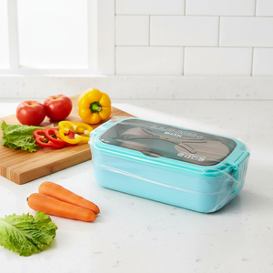 Boîte à <span class=keywords><strong>lunch</strong></span> bento rectangulaire en plastique de 980 ml, personnalisable avec logo, grande capacité, anti-fuite, pour le bureau et l'extérieur - Product Image 1