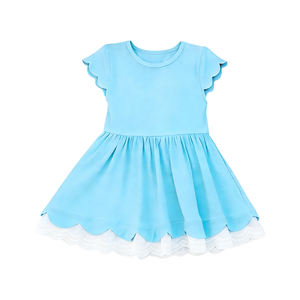 GSD3710 rts Vestido de manga corta azul cielo para niña, ropa al por mayor - Product Image 4