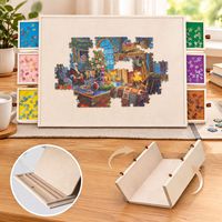 Planche de tri pliable à double niveau en feutre avec 6 tiroirs pour puzzles de 2000 pièces, rangement pour jouets