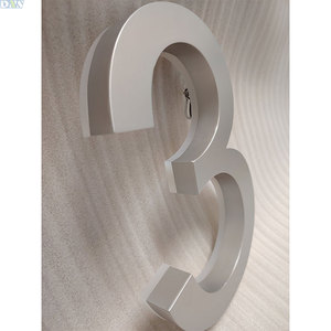 Cartello LED 3D luce-Up argento vernice opaca retroilluminata lettere numeri civici per le decorazioni aziende ospedali residenziali - Product Image 6