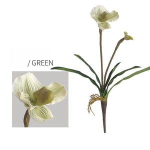 รองเท้าแตะรูปเทพธิดาประดับดอกกล้วยไม้ประดิษฐ์แบบใหม่ ดอกไม้ประดิษฐ์ 2 หัว ปาฟิโอเปดิลัม สำหรับตกแต่งงานแต่งงาน - Product Image 5