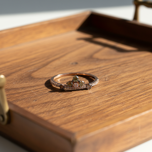 Proveedor de Hong Kong, Joyería de Diseño Vintage, Joyería de Piedra Natural Antigua, Anillo de Oro Rosa Sólido de 18K con Diamante Natural Real para Mujer - Product Image 3