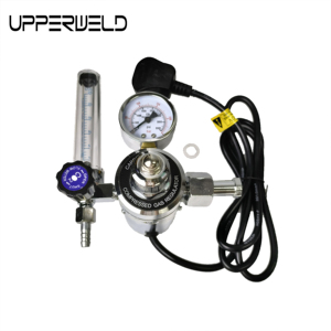 Regulador de cilindro de latón cromado para reductor de presión de <span class=keywords><strong>CO2</strong></span> Tubo de calentamiento eléctrico para soplete de corte Industrial de argón de oxígeno - Product Image 1